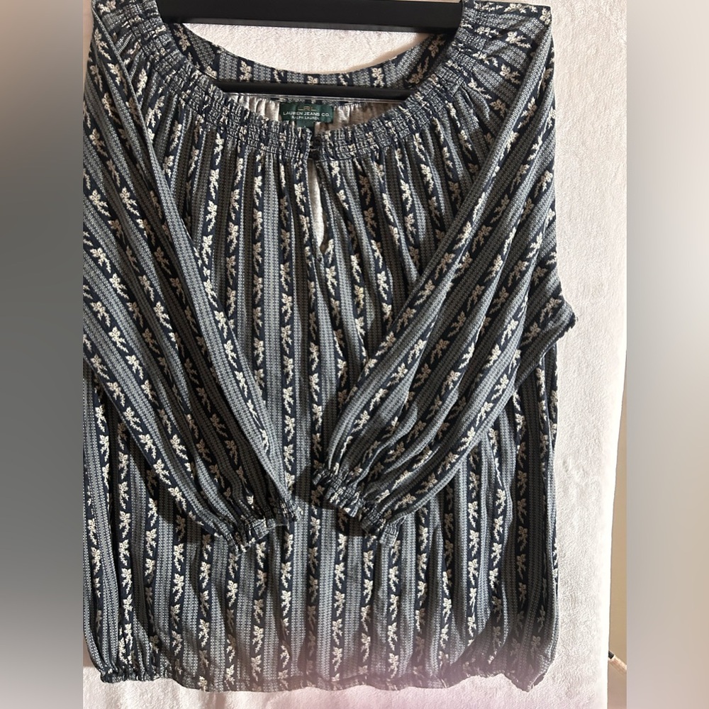 RALPH LAUREN LRL| Multi pattern blouse| Size Large
